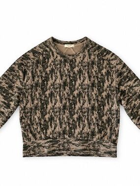 rag & bone Olive and Dark Green Camo Crewneck Sweater